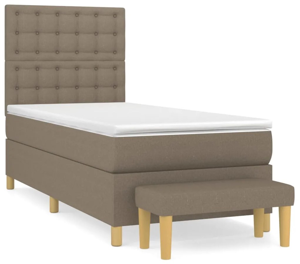 ΚΡΕΒΑΤΙ BOXSPRING ΜΕ ΣΤΡΩΜΑ TAUPE 90X190 ΕΚ.ΥΦΑΣΜΑΤΙΝΟ 3137441