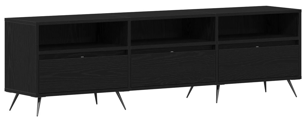 vidaXL Βαθιά Ντουλάπα Τηλεόρασης Μαύρη 150x30x44,5 εκ Επεξεργασμένο Ξύλο