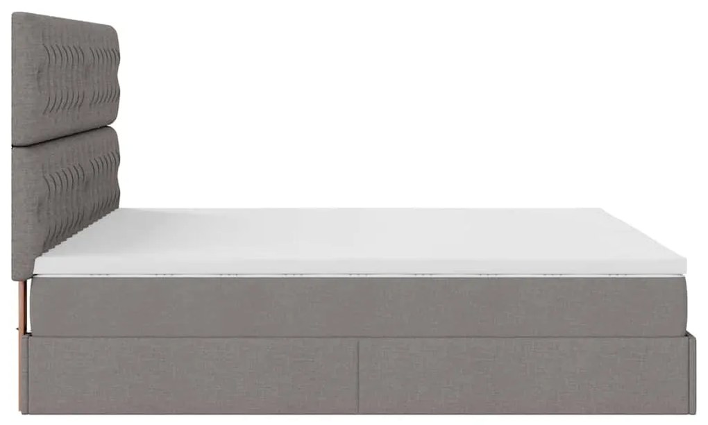 Οθωμανικό κρεβάτι με στρώμα & LEDs Taupe 180x200cm ύφασμα 3314111