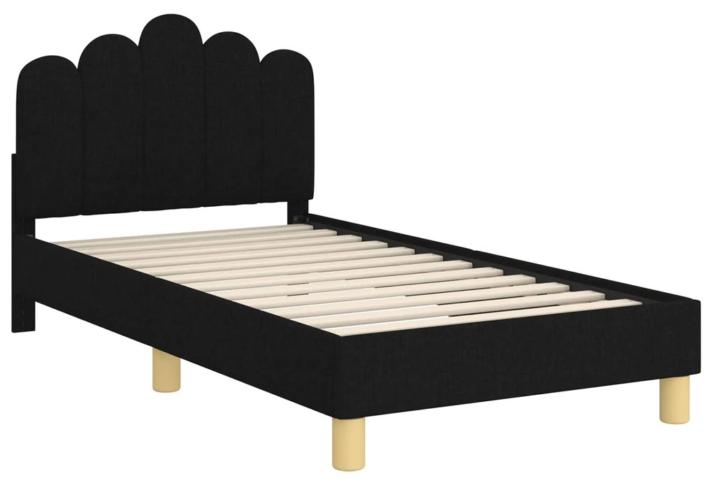 vidaXL Κρεβάτι Παιδικής Κρεβατοκάμαρας με Κεφαλάκι Μαύρο 80 x 160 cm