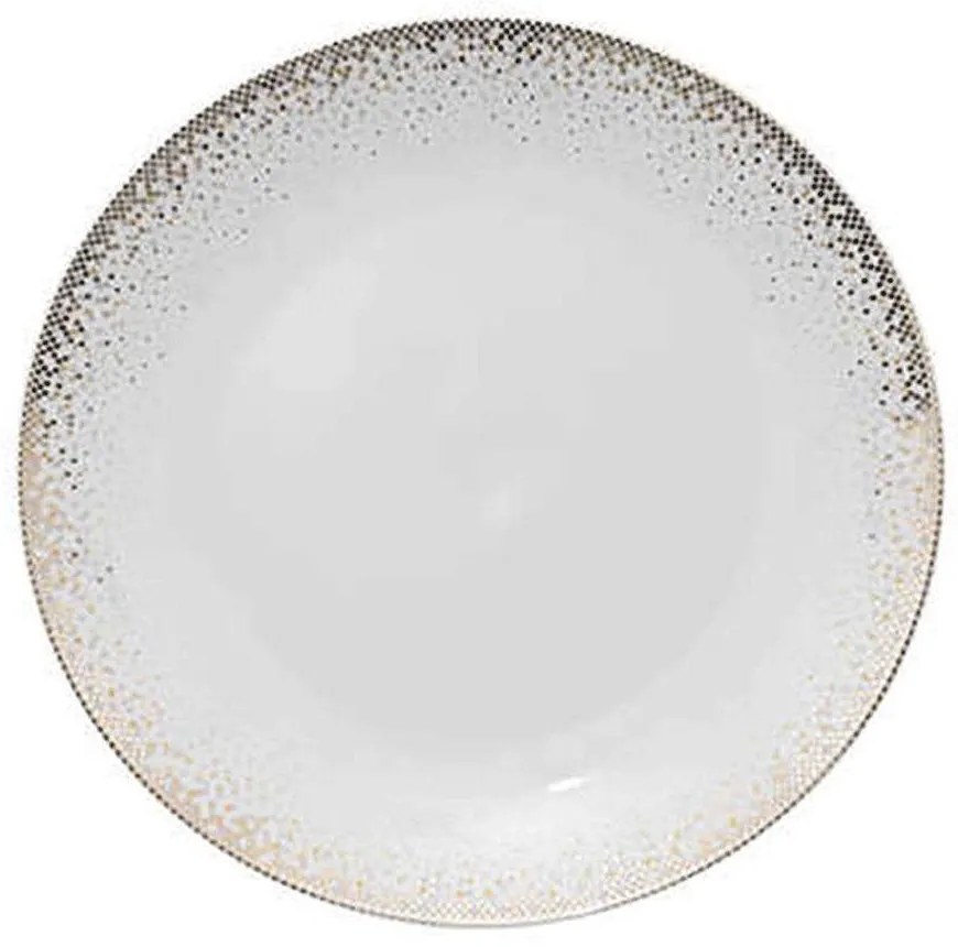 Πιάτο Ρηχό Dots 07.154961 Φ27cm White-Gold Porcelain