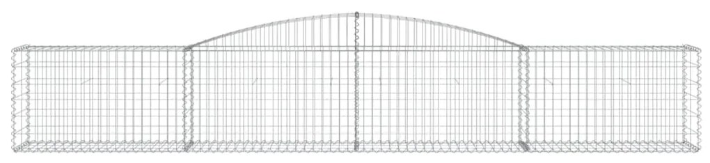 Συρματοκιβώτιο Τοξωτό 400x50x60/80εκ. από Γαλβανισμένο Χάλυβα - Ασήμι