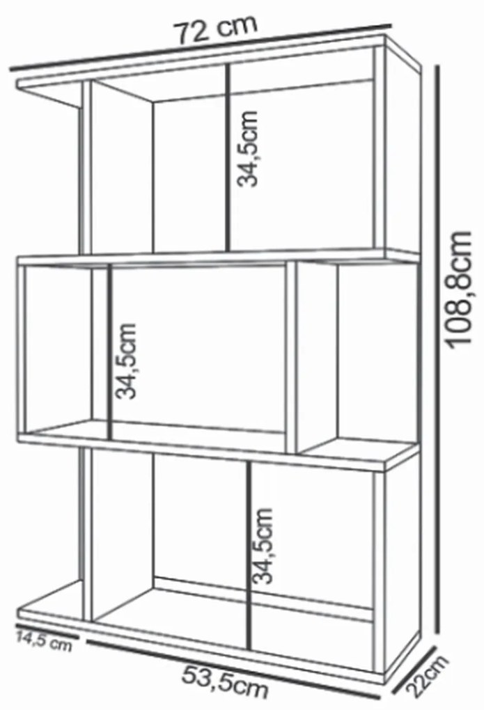 Βιβλιοθήκη IMAMU Δρυς Μοριοσανίδα 53.5x22x108.8cm - 14870093 - 14870093