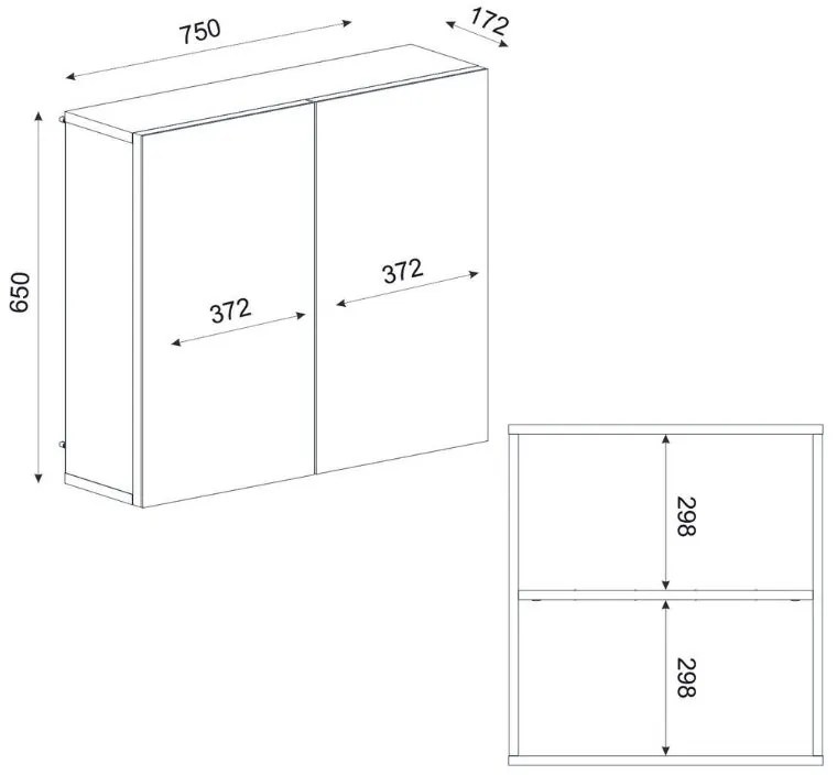 Καθρέπτης μπάνιου Binary Μegapap χρώμα λευκό 75x17,2x65εκ.