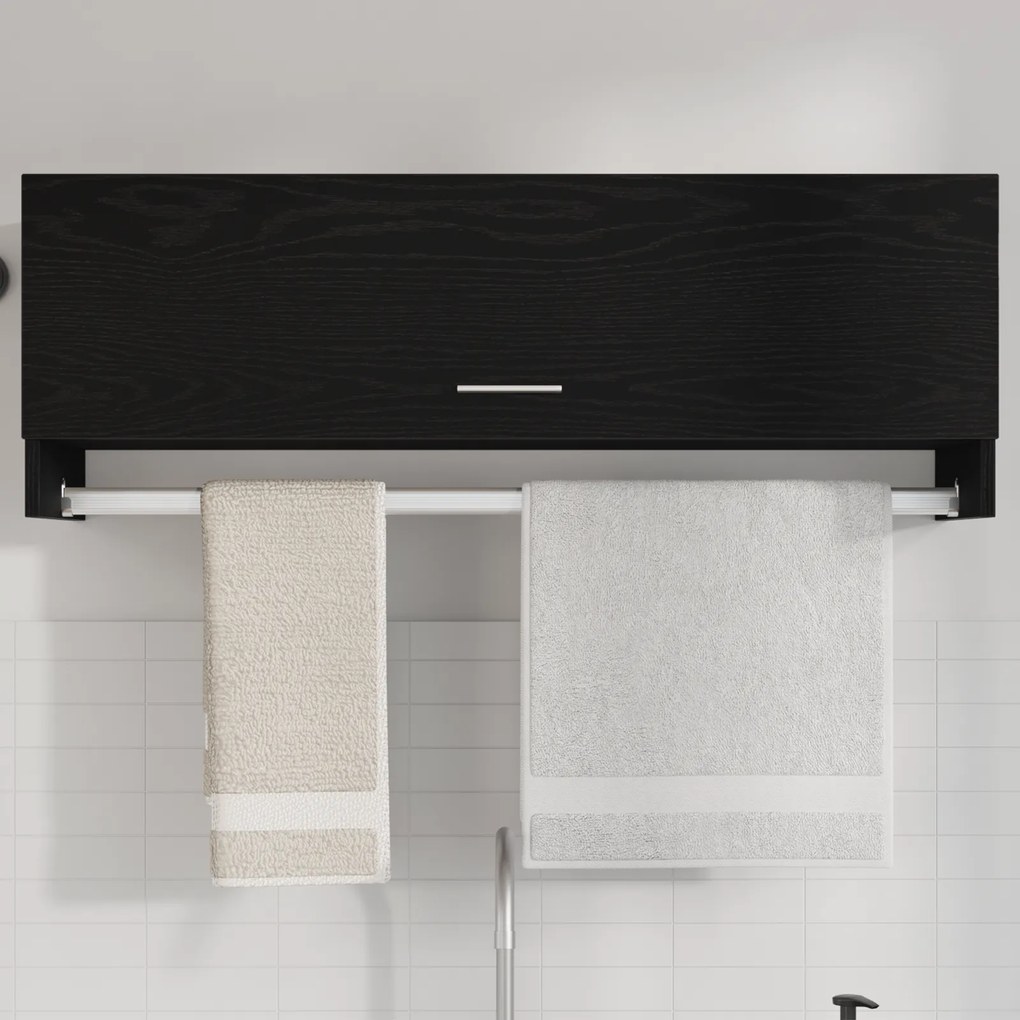 vidaXL Ντουλάπα  Μαύρη Βελανιδιά 100x32,5x35 εκ από επεξεργασμένο ξύλο