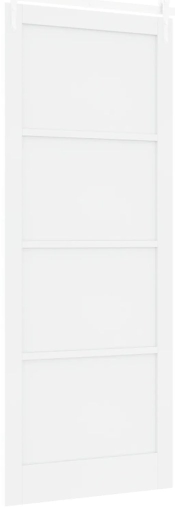 vidaXL Συρόμενη Πόρτα με Σετ Υλικού Λευκή 93x232 cm Μασίφ Ξύλο Πεύκου