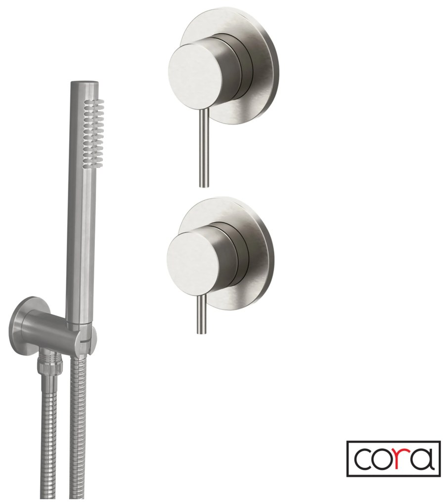 Cora COSMO Μίκτης εντοιχισμού με εκτροπέα 2/3 εξόδων Inox 316L Brushed