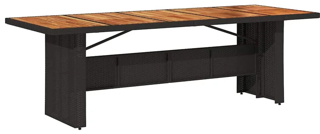 vidaXL Σέτ φαγητού για κήπο 9 pcs Μαύρο συνθετικό ρατάν