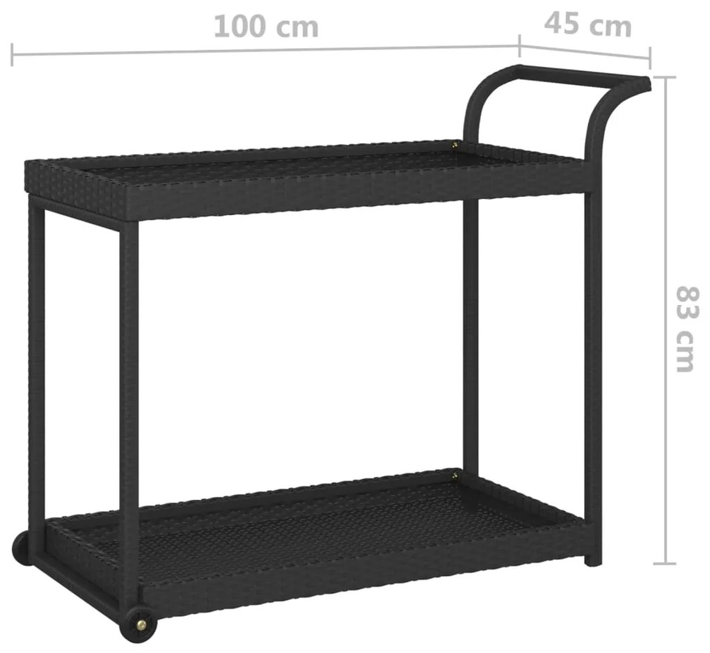 ΤΡΟΛΕΪ ΜΕΤΑΦΟΡΑΣ ΜΑΥΡΟ 100 X 45 X 83 ΕΚ. ΑΠΟ ΣΥΝΘΕΤΙΚΟ ΡΑΤΑΝ 316666