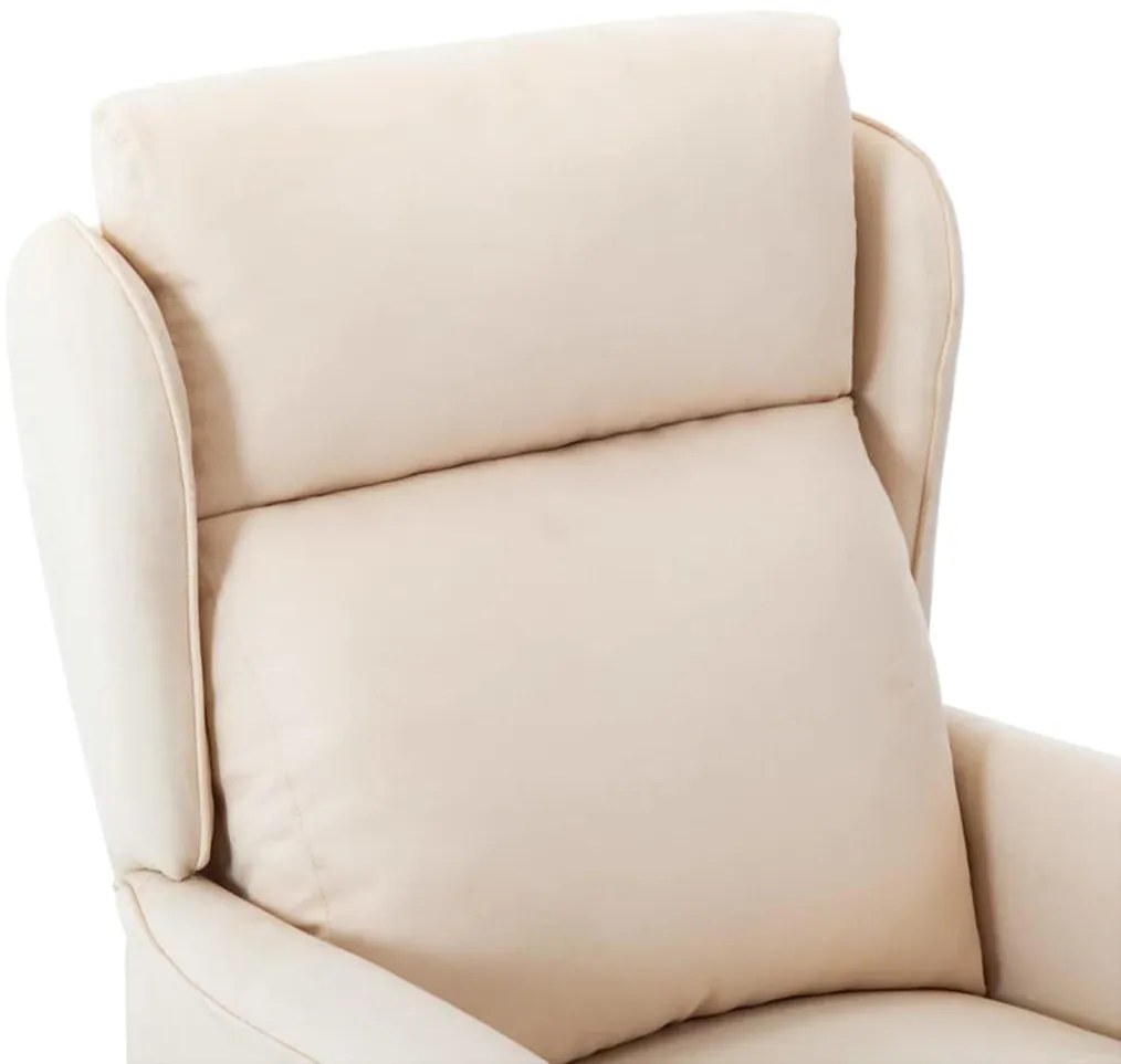 vidaXL Καρέκλα μασάζ με μαξιλάρι Κρεμ 67.5 x 93.5 x 101.5 εκ ύφασμα