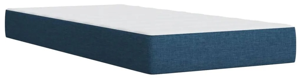 Κρεβάτι Boxspring με Στρώμα Μπλε 80x200 εκ. Υφασμάτινο - Μπλε