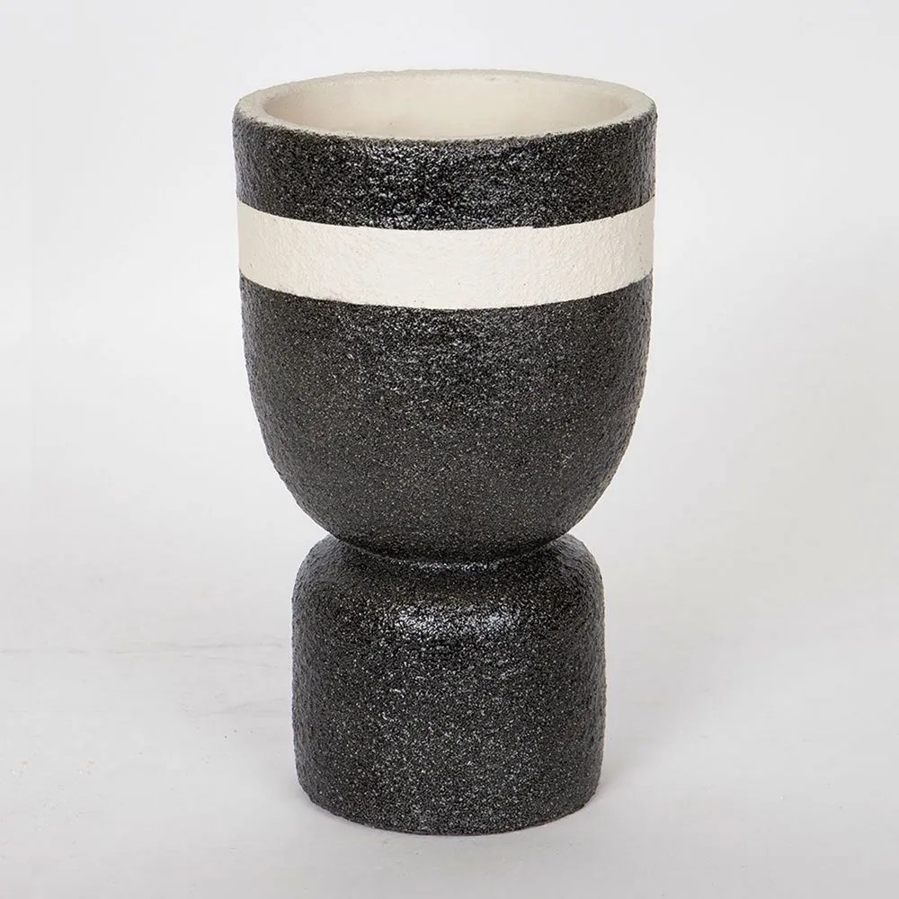 Κασπώ 752-18033 14x14x24cm Black-White Estheti Home Τσιμέντο
