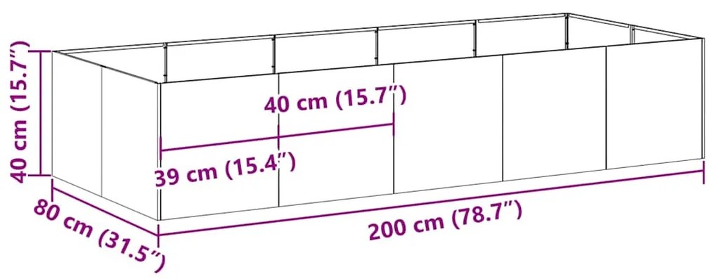 ΖΑΡΝΤΙΝΙΕΡΑ 200X80X40 ΕΚ. ΑΠΟ ΑΝΟΞΕΙΔΩΤΟ ΑΤΣΑΛΙ 860756