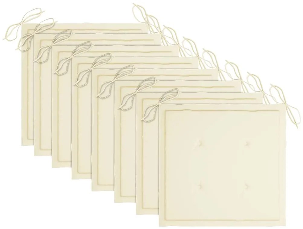 vidaXL Καρέκλες Εξ. Χώρου Πτυσσόμενες 8 τεμ. Ξύλο Ακακίας με Μαξιλάρια