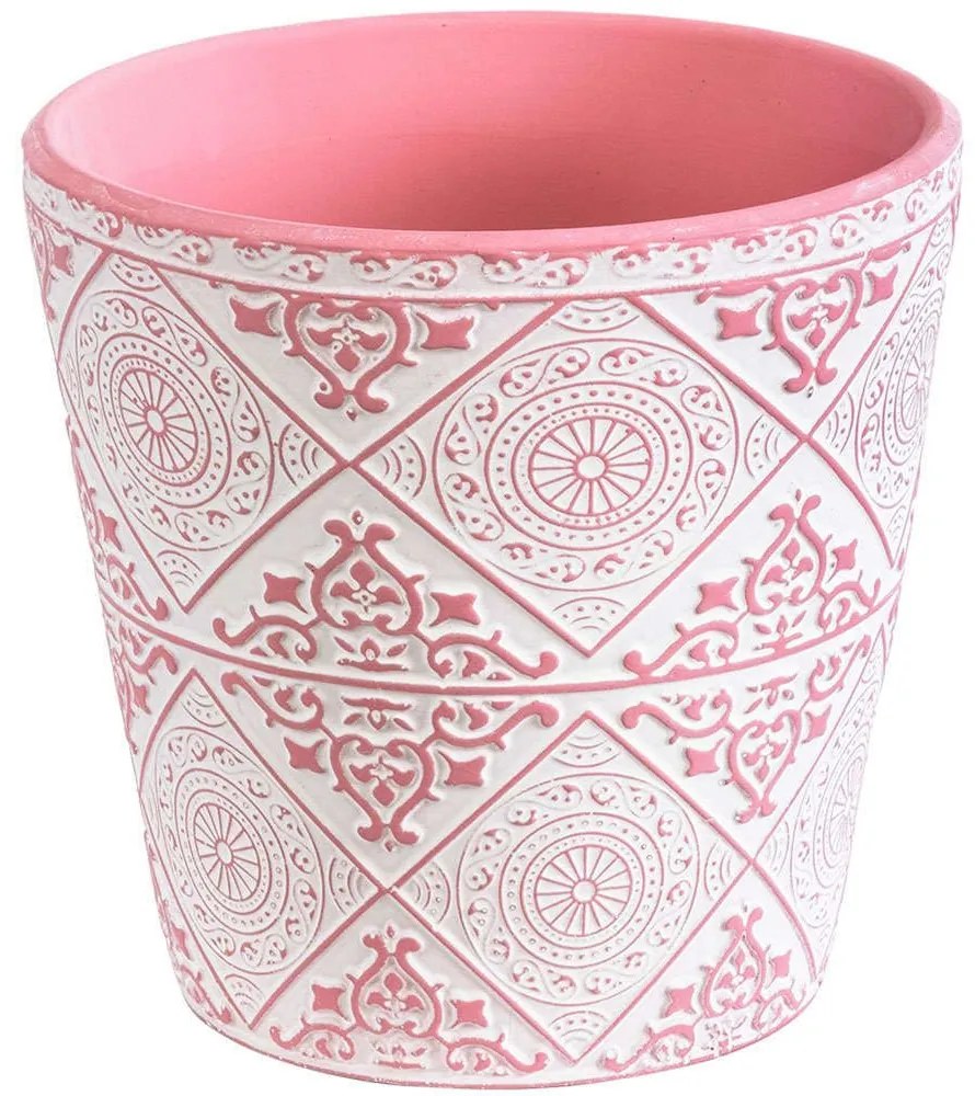 Κασπώ Cairo 20516 Φ14x13cm Pink-White GloboStar Κεραμικό