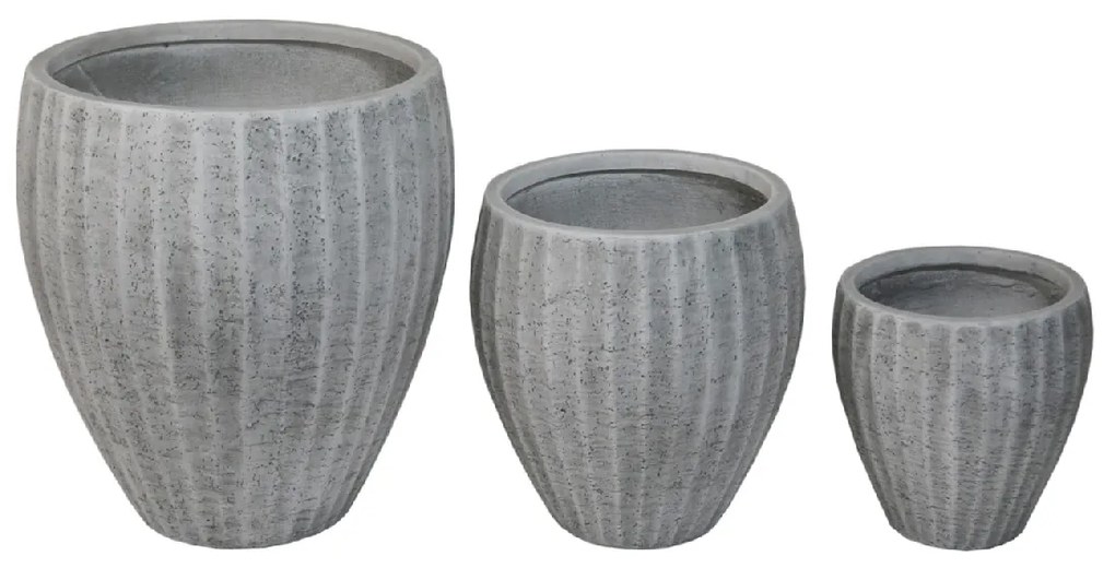 ΣΕΤ 3ΤΜΧ ΓΛΑΣΤΡΕΣ ΣΤΡΟΓΓΥΛΕΣ ΣΕΙΡΑ GARDENER HM4728 FIBERCLAY-ΧΡΩΜΑ CEMENT Φ49.5x56Υεκ