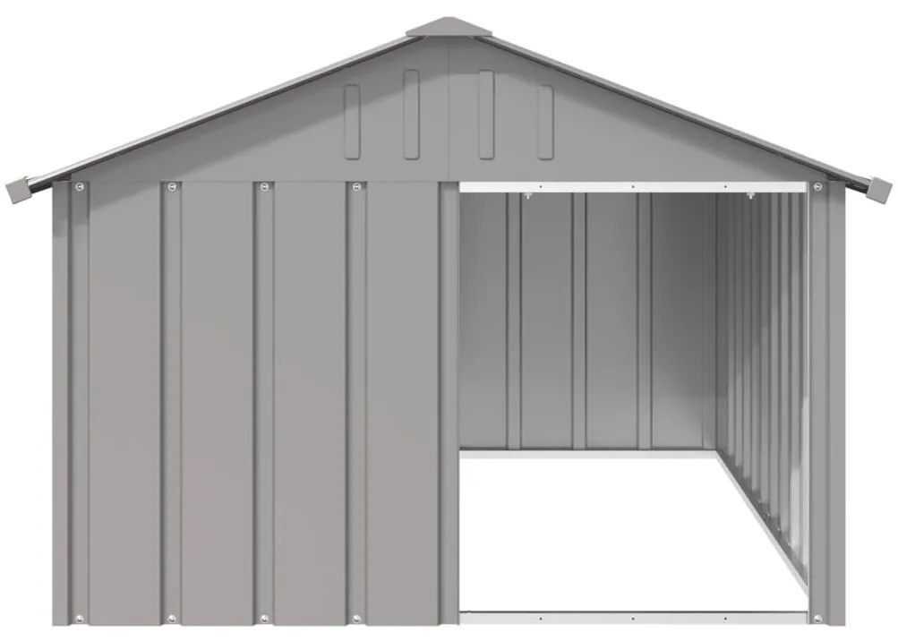vidaXL Σπιτάκι Σκύλου Γκρι 116,5x153x81,5 εκ. Γαλβανισμένο Χάλυβα