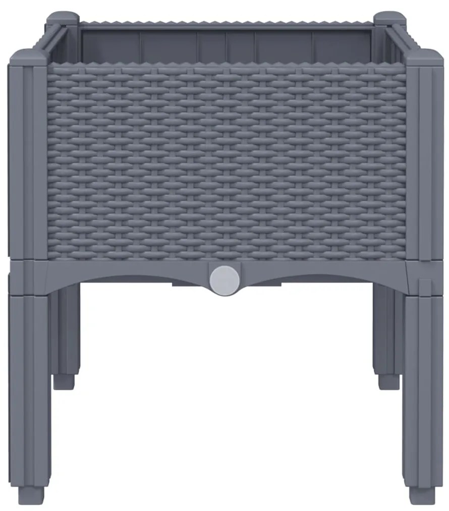 vidaXL Ζαρντινιέρα Κήπου με Πόδια Μπλε Γκρι 40x40x42 εκ. από Πολυπροπυλένιο