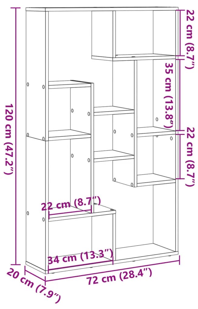 ΒΙΒΛΙΟΘΗΚΗ SONOMA ΔΡΥΣ 72X20X120 ΕΚ. ΑΠΟ ΕΠΕΞΕΡΓΑΣΜΕΝΟ ΞΥΛΟ 858158