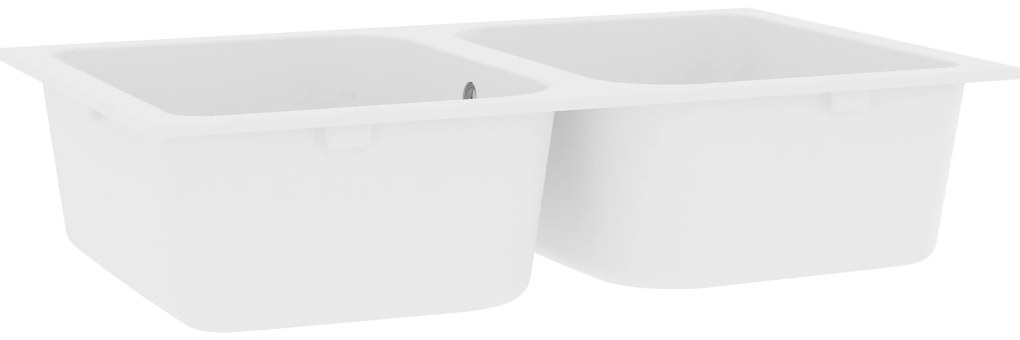 vidaXL Νεροχύτης Κουζίνας Λευκός 760x480x184 εκ. Γρανίτης