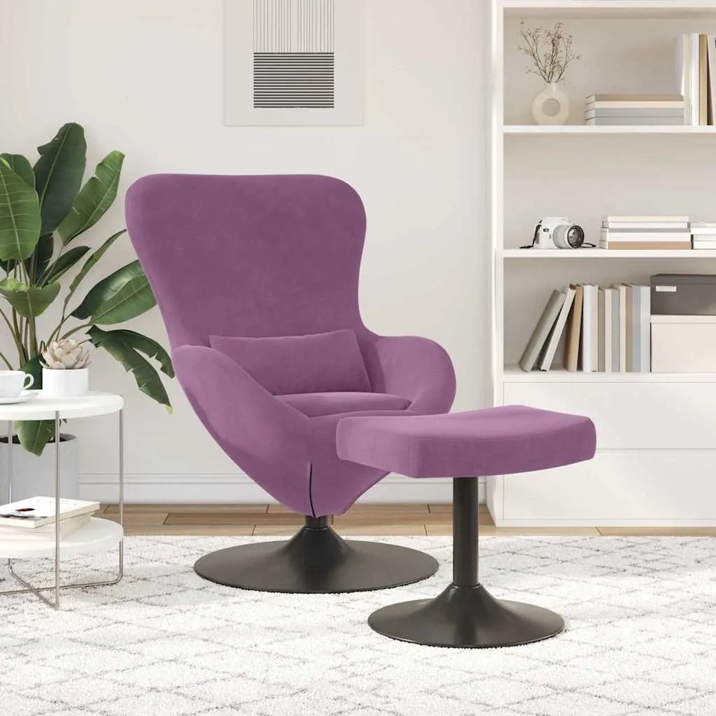 vidaXL Κάθισμα-αυγό 2 pcs Μοβ 63 x 73 x 90 εκ Βελούδο