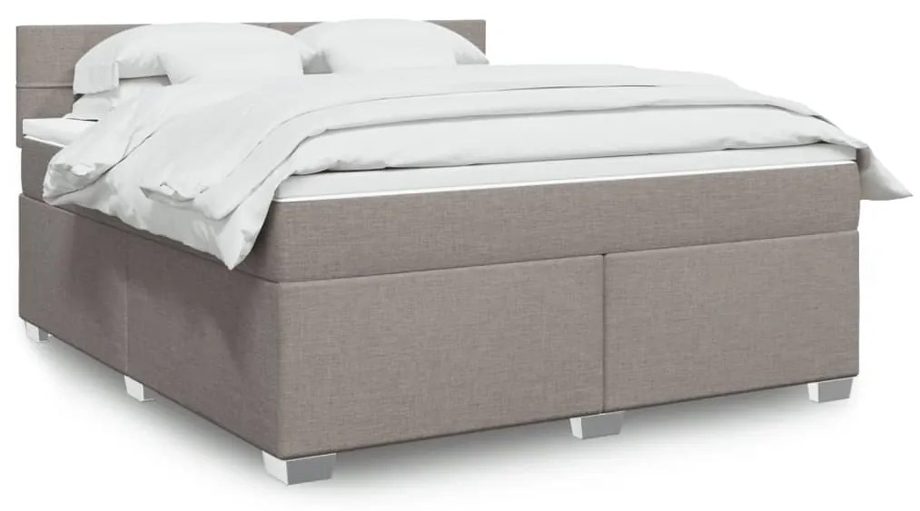 vidaXL Κρεβάτι Boxspring με Στρώμα Taupe 180x200 εκ. Υφασμάτινο