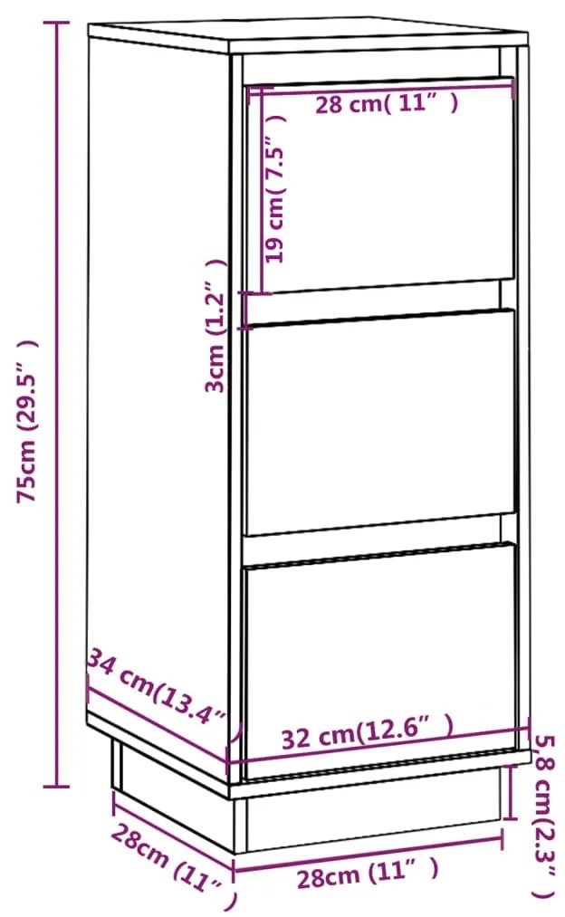 ΣΥΡΤΑΡΙΕΡΑ ΛΕΥΚΗ 32 X 34 X 75 ΕΚ. ΑΠΟ ΜΑΣΙΦ ΞΥΛΟ ΠΕΥΚΟΥ 813367