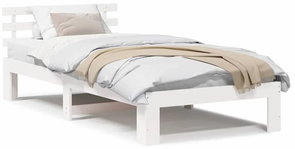vidaXL Σκελετός Κρεβατιού Λευκό 100 x 200 cm Μασίφ ξύλο πεύκου