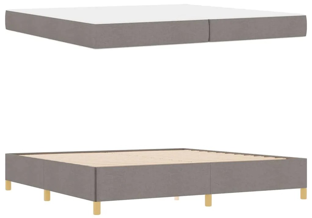 vidaXL Κρεβάτι με ελατήρια Ταμπά και Λευκό 200 x 200 cm ύφασμα