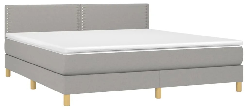 ΚΡΕΒΑΤΙ BOXSPRING ΜΕ ΣΤΡΩΜΑ &amp; LED ΑΝ.ΓΚΡΙ 160X200 ΕΚ ΥΦΑΣΜΑΤΙΝΟ 3133645