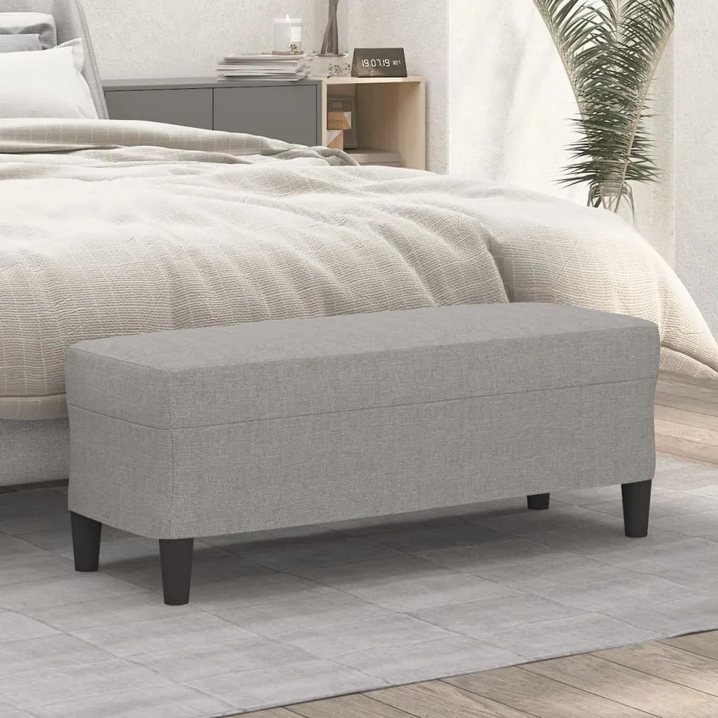 vidaXL Πάγκος Ανοιχτό Γκρι 100 x 35 x 41 εκ. Υφασμάτινος