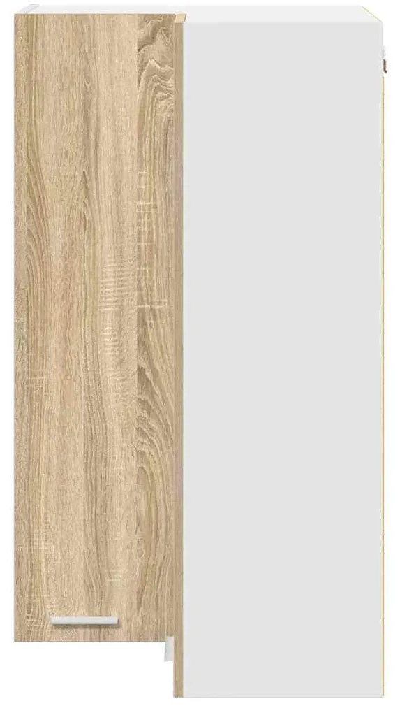 vidaXL Κρεμαστό ντουλάπι Riga Σομόνα Δρυς και Λευκό 57 x 57 x 100 εκ.