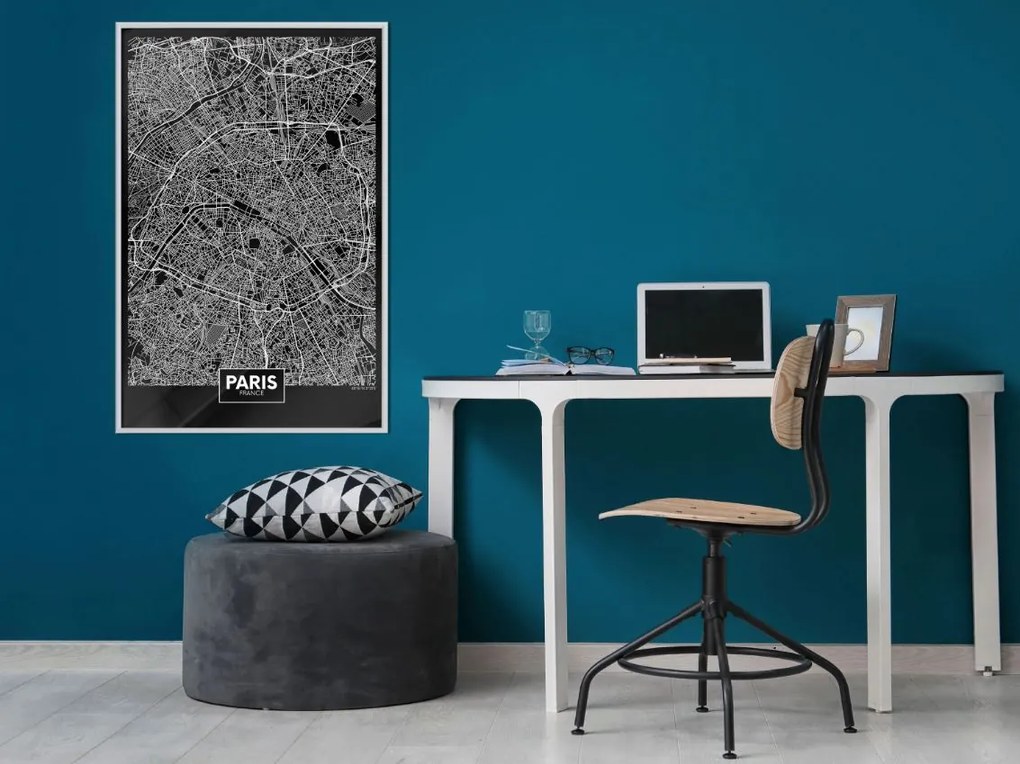 Αφίσα - City Map: Paris (Dark) - 20x30 - Χρυσό - Χωρίς πασπαρτού