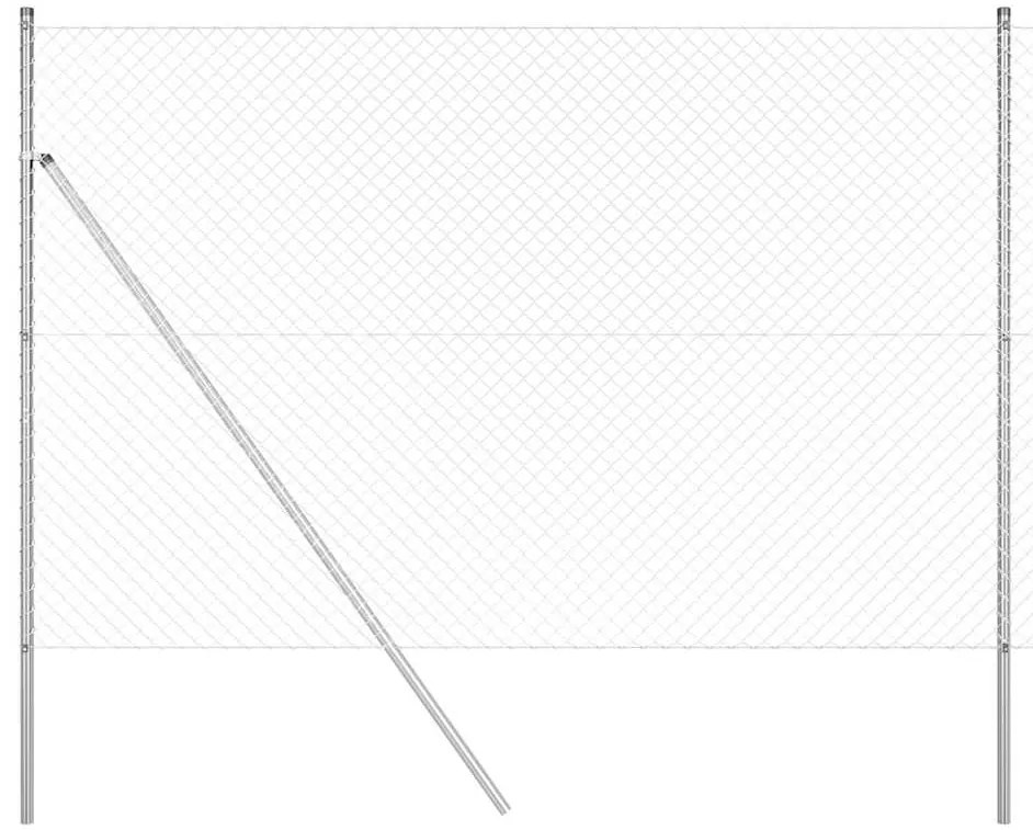 vidaXL Στύλος Περιφράξεων Ασημί 10 x 1,6 μ (40 x 40 mm πλέγμα) Ατσάλι