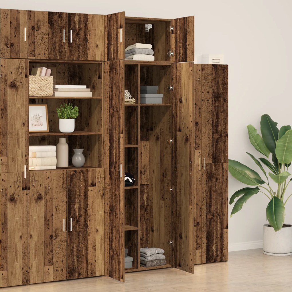 vidaXL Ντουλάπα Αποθήκευσης Παλιό Ξύλο 70x42.5x225 εκ. Επεξεργασμένο Ξύλο