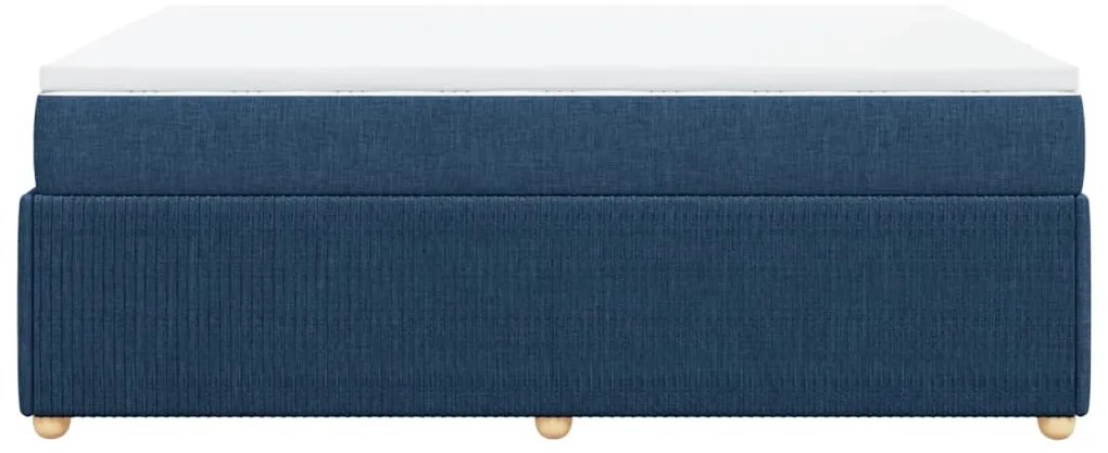 vidaXL Κρεβάτι Boxspring με Στρώμα Μπλε 160x200 εκ. Υφασμάτινο