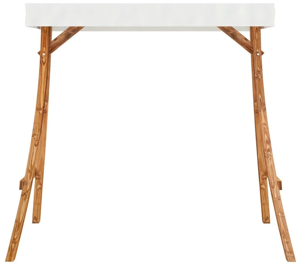 vidaXL Σκελετός Κούνιας Κρεμ Οροφή από Λυγισμένο Ξύλο Φινίρισμα Teak