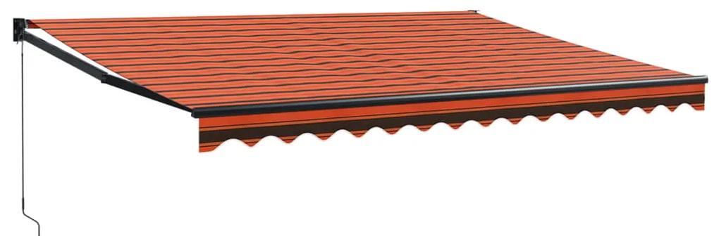 vidaXL Τέντα Πτυσσόμενη Πορτοκαλί/Καφέ 4 x 3 μ. Ύφασμα και Αλουμίνιο