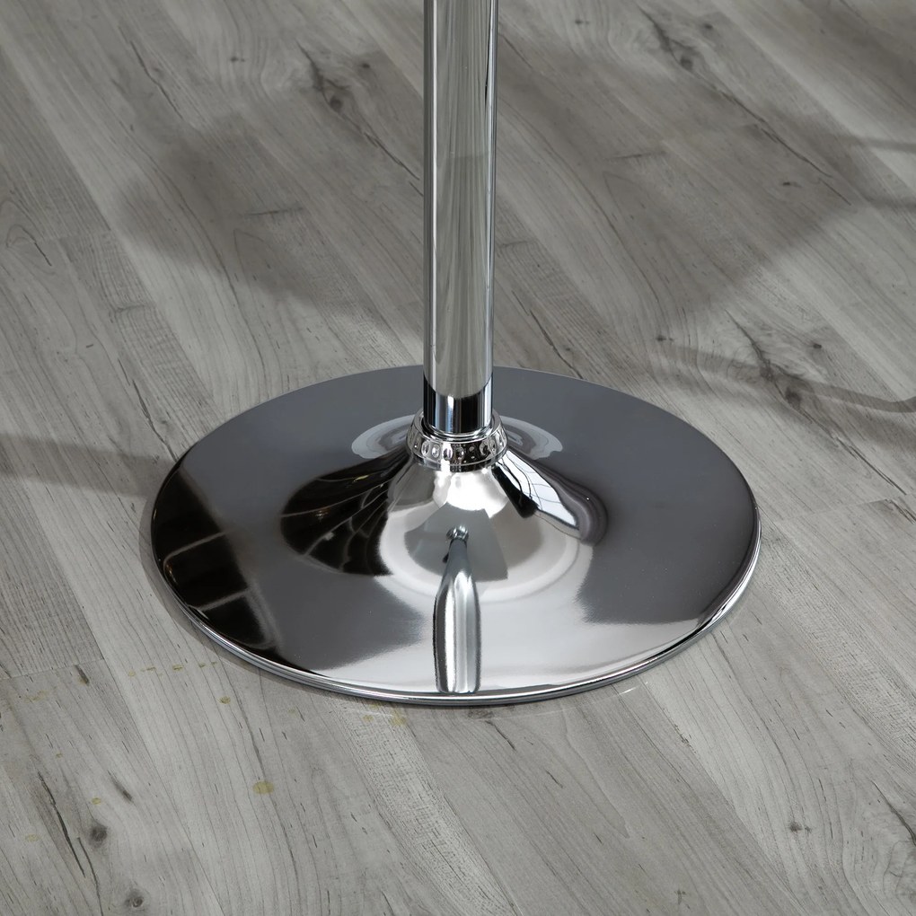 HOMCOM Ρυθμιζόμενο σε ύψος τραπέζι μπαρ, περιστρεφόμενο 360°, πόδια ανθεκτικά στις γρατζουνιές, σταθερή μεταλλική βάση, λευκό