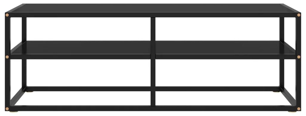 Έπιπλο Τηλεόρασης με Μαύρο Γυαλί 120 x 40 x 40 εκ. - Μαύρο