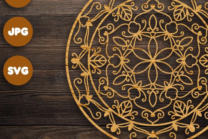 Intra απο ξύλο plywood 3mm-4mm πάχος 3D Floral Mandala για Cricut Δίασταση 30x30 cm INTRAFABR-73009266
