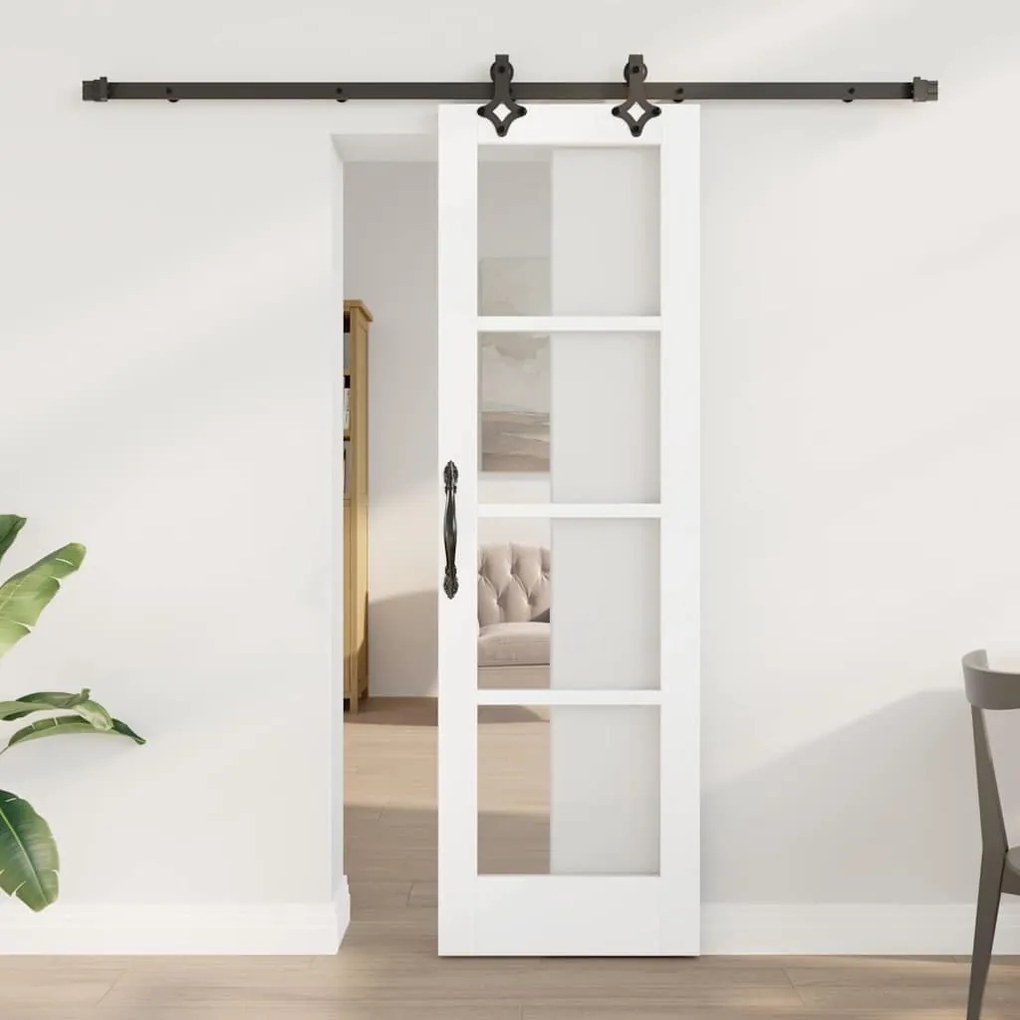 vidaXL Συρόμενη Πόρτα ORKDAL Λευκό 61 x 198.5 εκ. Ξύλο και μέταλλο