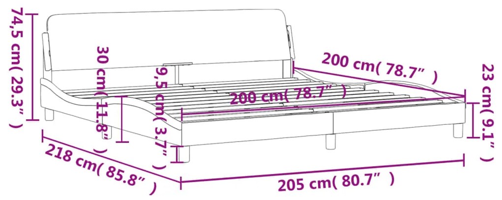 ΠΛΑΙΣΙΟ ΚΡΕΒΑΤΙΟΥ ΜΕ ΚΕΦΑΛΑΡΙ ΑΝ. ΓΚΡΙ 200X200 ΕΚ. ΥΦΑΣΜΑΤΙΝΟ 373245