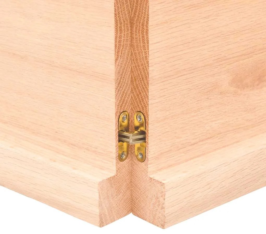 vidaXL Ράφι Τοίχου 220x60x(2-4) εκ. από Ακατέργαστο Μασίφ Ξύλο Δρυός