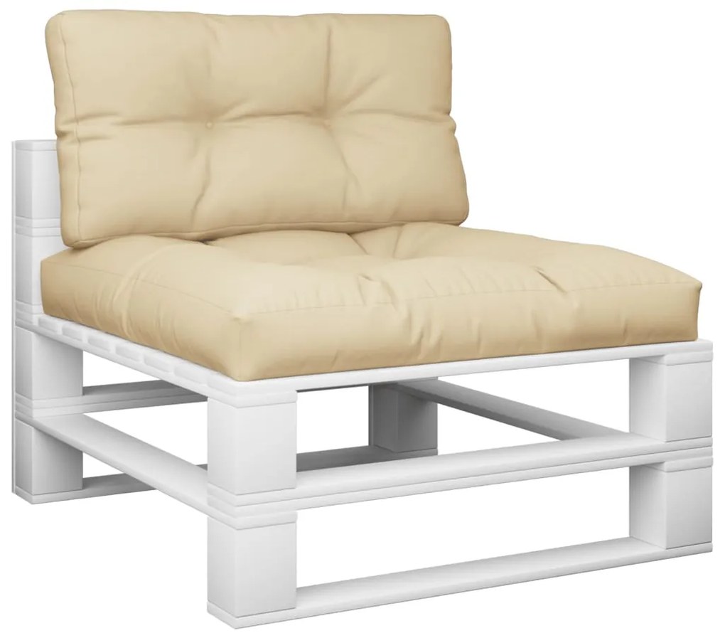 vidaXL Μαξιλάρια Παλέτας 2 τεμ. Μπεζ Υφασμάτινα