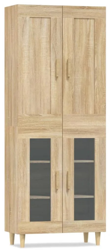 vidaXL Ντουλάπι Sonoma δρυς 69,5 x 34 x 180 εκ. από Επεξεργασμένο Ξύλο