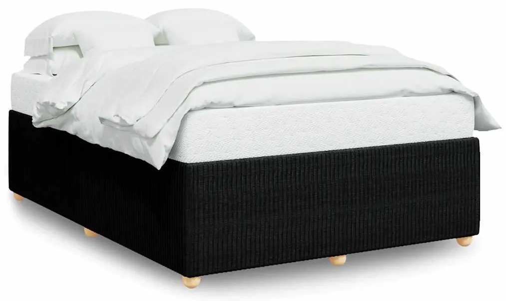 vidaXL Σκελετός Κρεβατιού Χωρίς Στρώμα Μαύρο 140x200 εκ.Υφασμάτινο