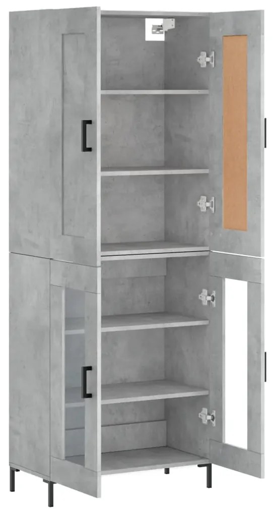 vidaXL Ντουλάπι Γκρι Σκυροδέματος 69,5x34x180 εκ. Επεξεργασμένο Ξύλο