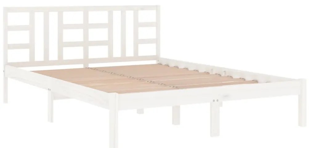 vidaXL Πλαίσιο Κρεβατιού Λευκό 120 x 200 εκ. από Μασίφ Ξύλο