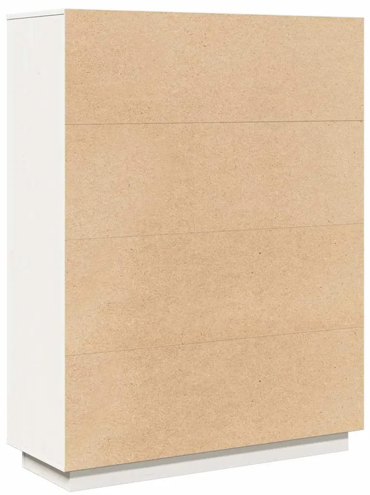 vidaXL Ντουλάπι Ψηλό Λευκό 89x34x116,5 εκ. από Μασίφ Ξύλο Πεύκου